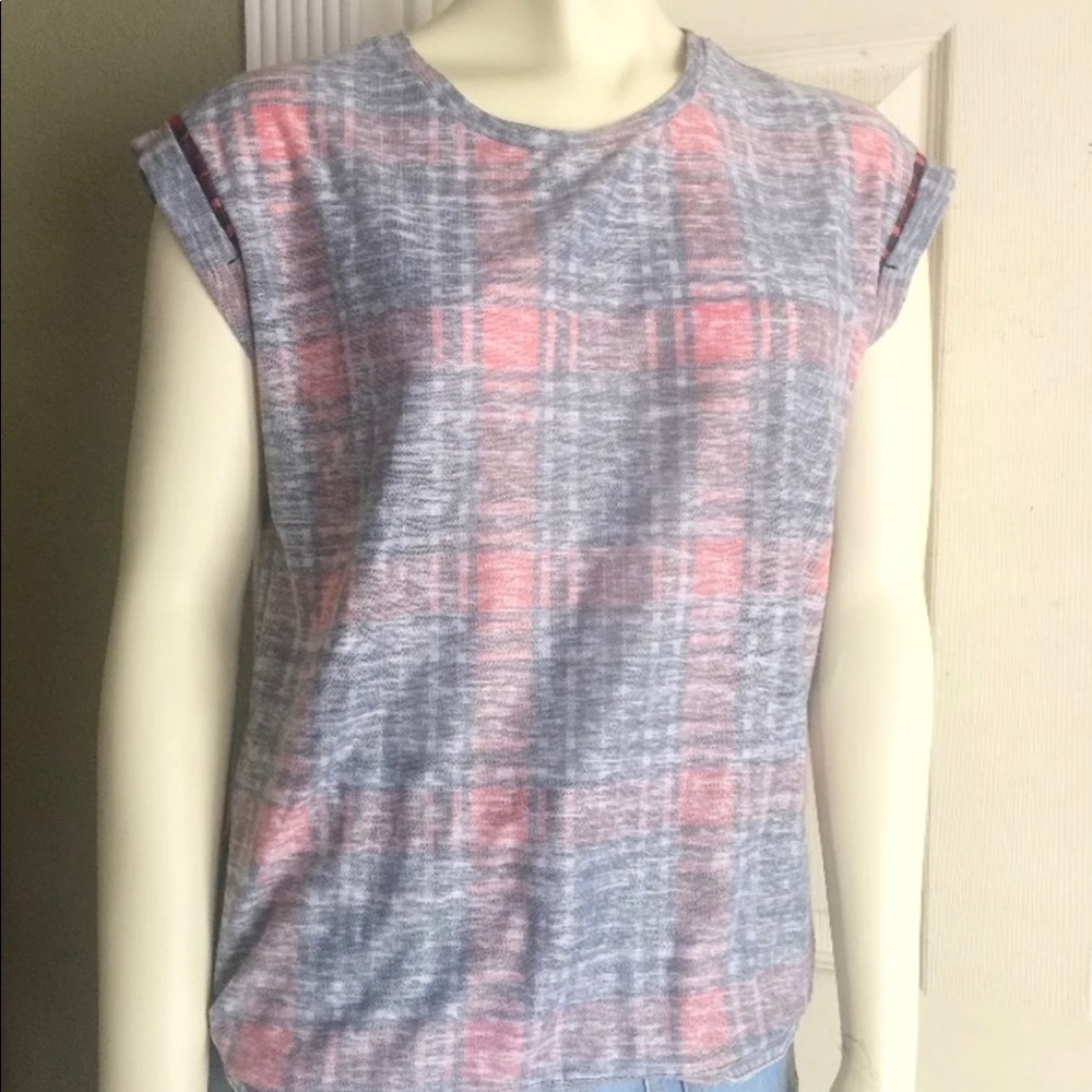 Topshop Petite Plaid Top - US Size 2, Small